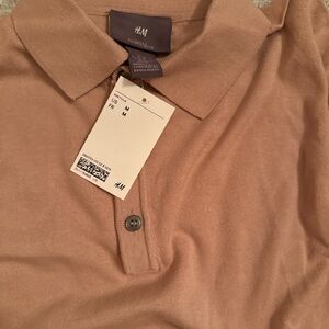 H&M Tan Polo Shirt Classic Style Soft Fabric